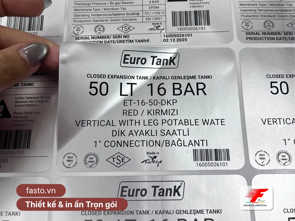 In Decal Xi Bạc Siêu Bền Chống Nước, Chịu Nhiệt