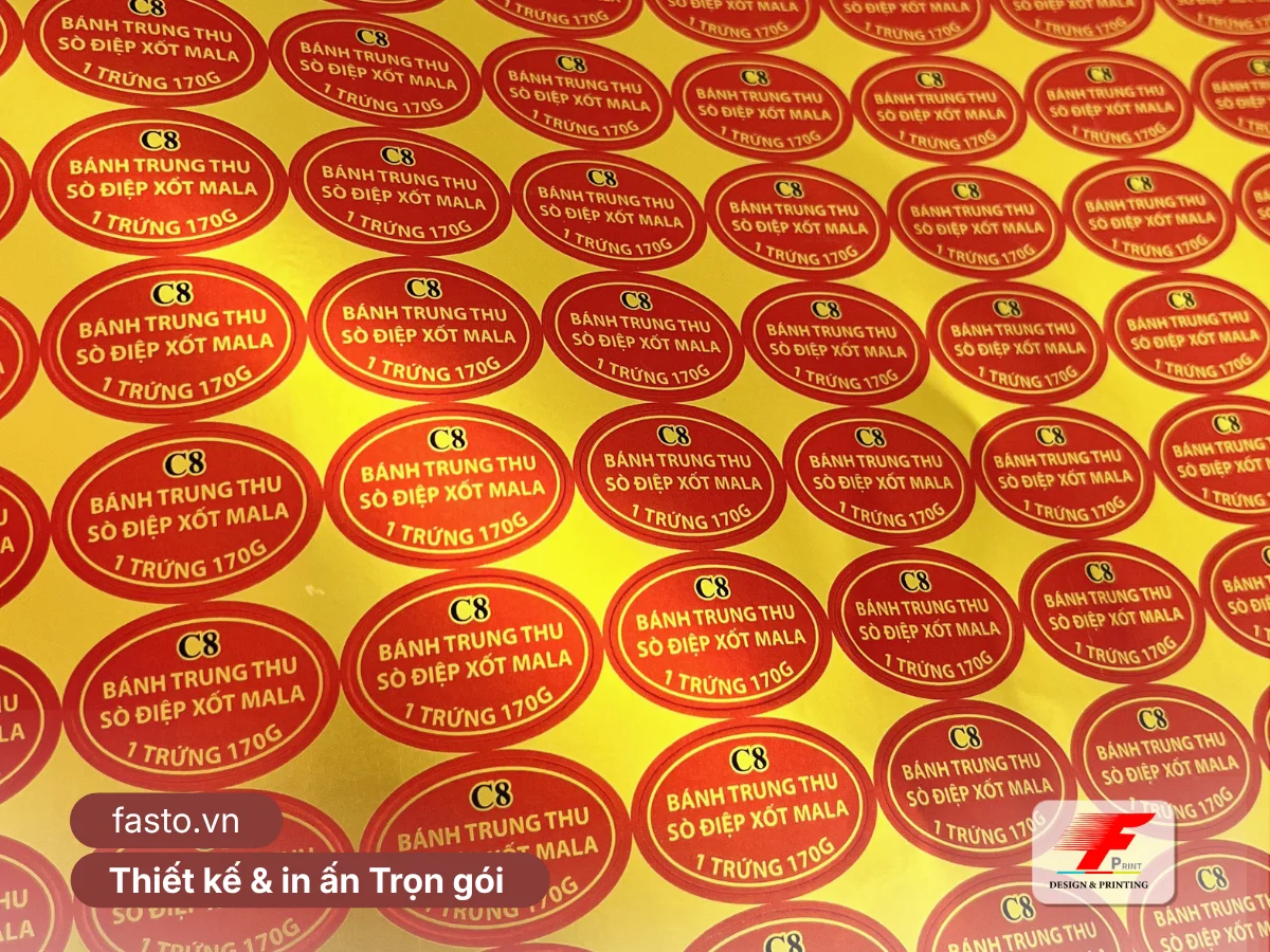 Decal xi vàng dán bánh Trung thu