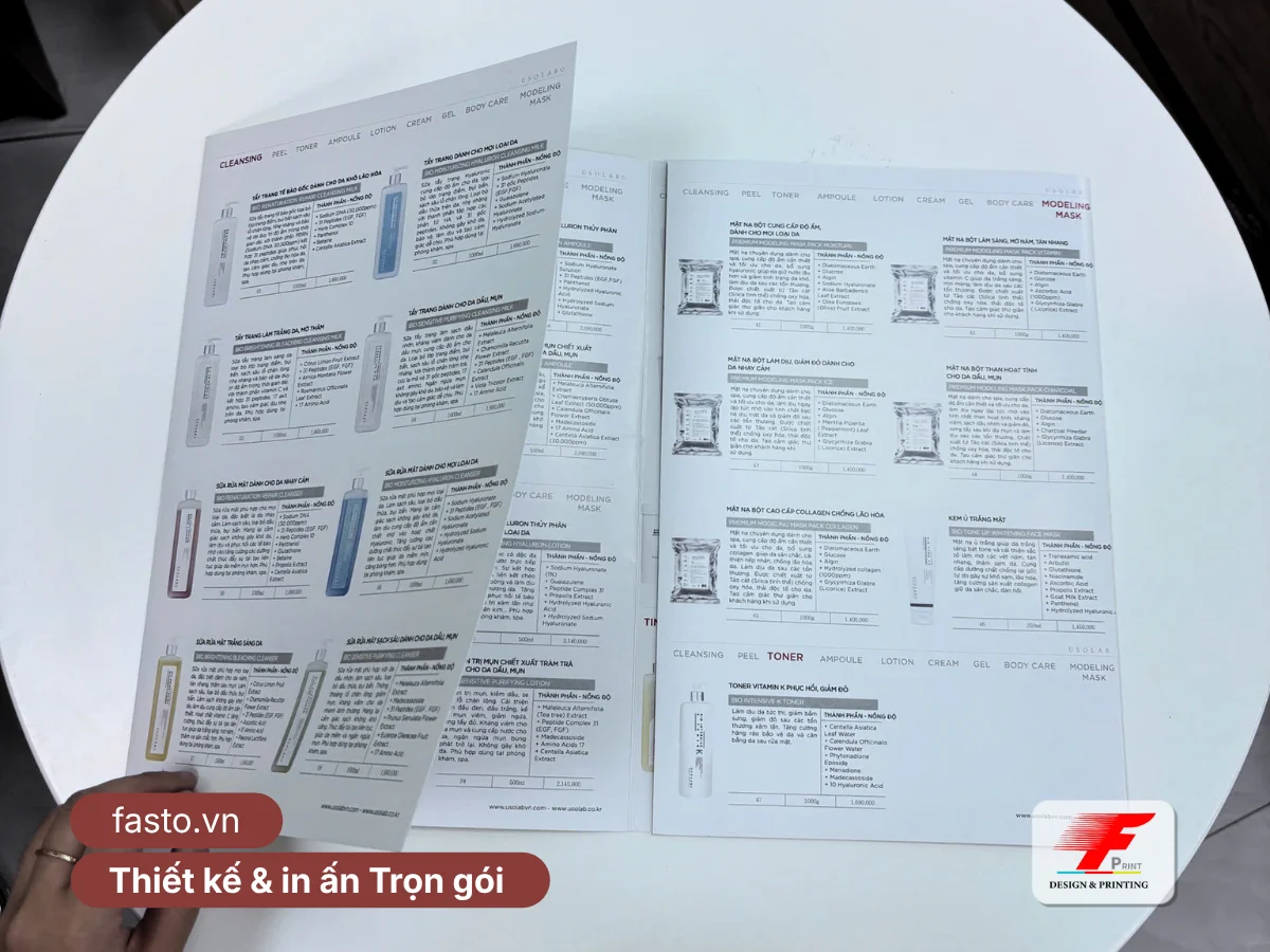 In Brochure Gấp 4 Mỹ Phẩm