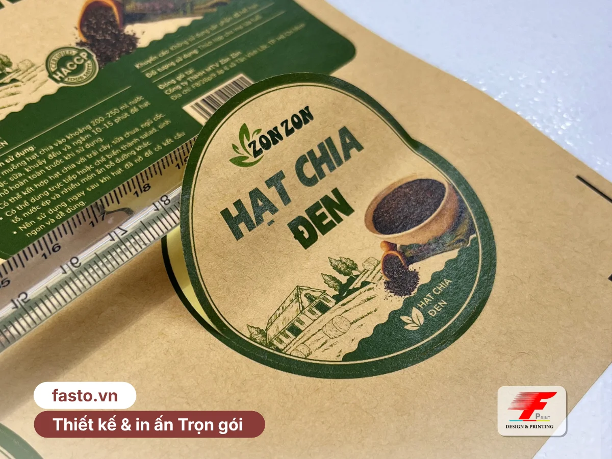 In Decal Giấy Kraft Dán Chai Lọ